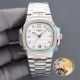 High Quality Replica Patek Philippe Nautilus Watch White Face Stainless Steel Band Silver Bezel 40mm (3)_th.jpg